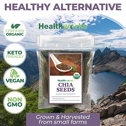 Healthworks Chia Seeds Organic Raw 48 Ounces / 3 Pounds | Cert