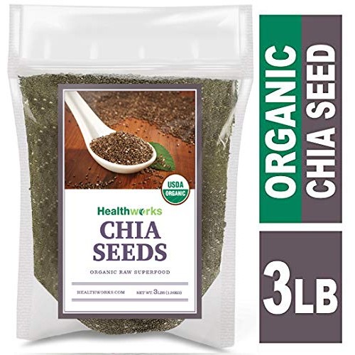 Healthworks Chia Seeds Organic Raw 48 Ounces / 3 Pounds | Cert