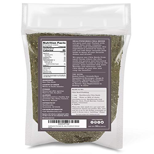 Healthworks Chia Seeds Raw 32 Ounces / 2 Pounds | Pesticide-Fr