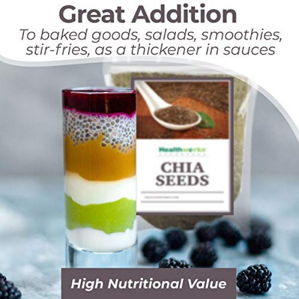 Healthworks Chia Seeds Raw 6lb / 96oz 3 x 2lb Bags | Pestici...