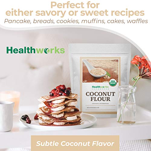 Healthworks Coconut Flour Unrefined Raw Organic 64 Ounces / 4 P