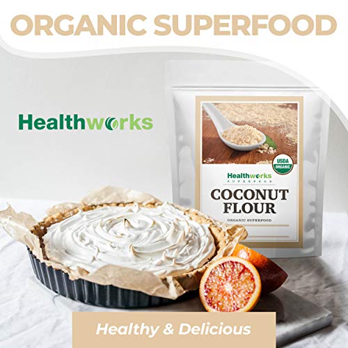 Healthworks Coconut Flour Unrefined Raw Organic 64 Ounces / 4 P