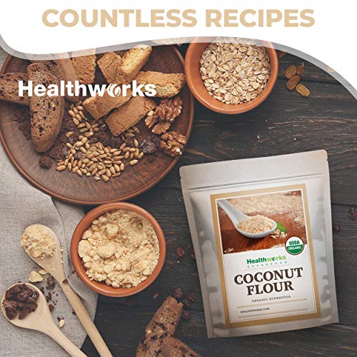Healthworks Coconut Flour Unrefined Raw Organic 64 Ounces / 4 P