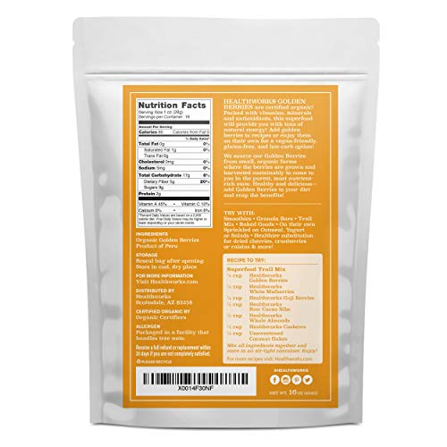 Healthworks Golden Berries 16 Ounces / 1 Pound | Raw | Certifi