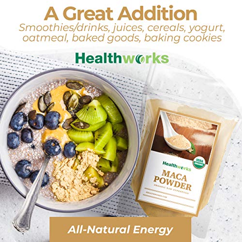 Healthworks Maca Powder Raw 16 Ounces / 1 Pound | Certified Or