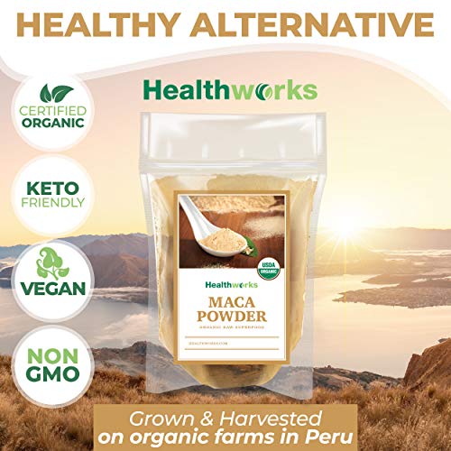 Healthworks Maca Powder Raw 16 Ounces / 1 Pound | Certified Or