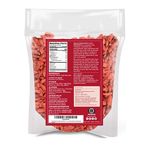 Healthworks Raw Goji Berries 16 Ounces / 1 Pound | Certified O
