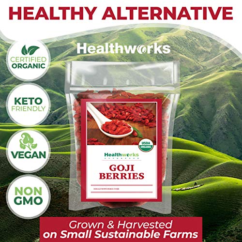Healthworks Raw Goji Berries 16 Ounces / 1 Pound | Certified O