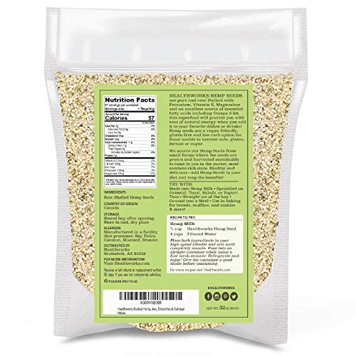 Healthworks Shelled Hemp Seeds Canadian 32 Ounces / 2 Pound |
