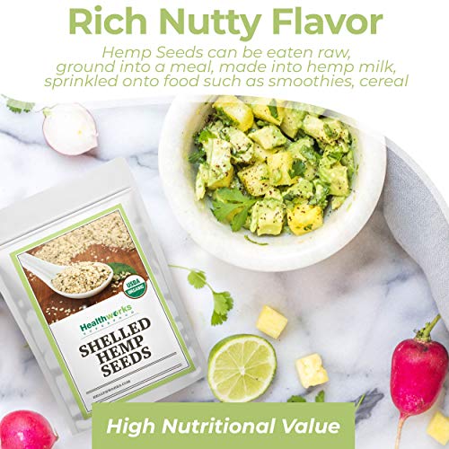 Healthworks Shelled Hemp Seeds Organic 32 Ounces / 2 Pounds |