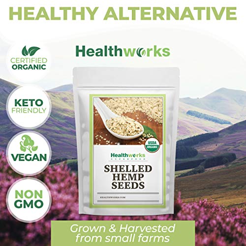 Healthworks Shelled Hemp Seeds Organic 32 Ounces / 2 Pounds |
