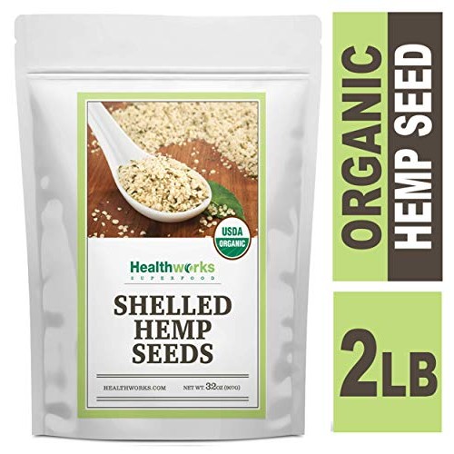 Healthworks Shelled Hemp Seeds Organic 32 Ounces / 2 Pounds |