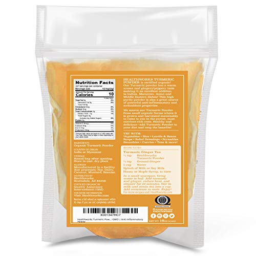 Healthworks Turmeric Powder 16 Ounces / 1 Pound | Ground Raw O