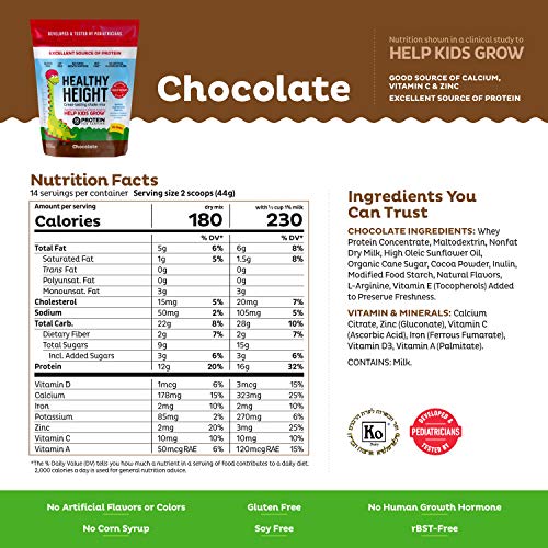 Healthy Height Kids Protein Powder Chocolate - Developed By Pe