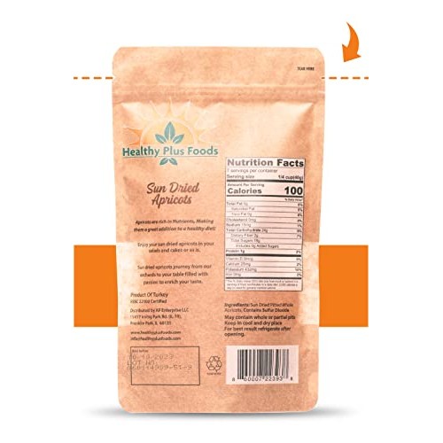 Healthy Plus Foods, Dried Apricots, 10oz Resealable Single Bag, ...