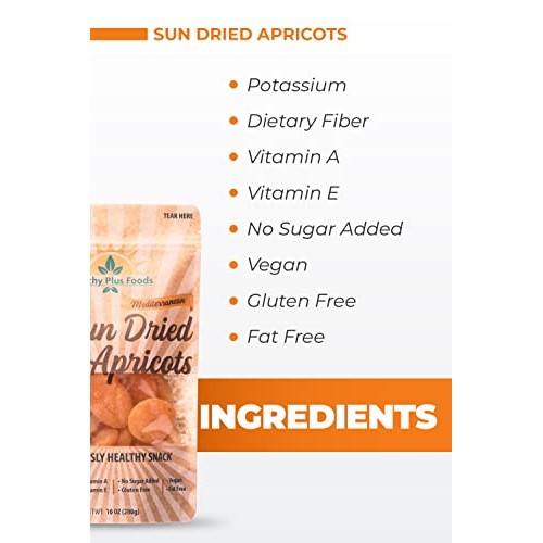Healthy Plus Foods, Dried Apricots, 10oz Resealable Single Bag, ...
