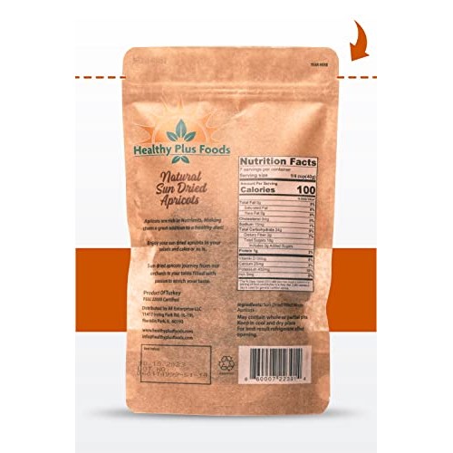 Healthy Plus Foods, Natural Dried Apricots, 10oz Resealable Sing...