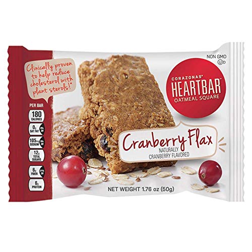 Corazonas Heartbar Oatmeal Square, Cranberry Flax, 1.76 Ounce P