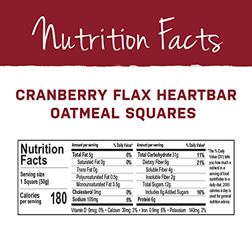 Corazonas Heartbar Oatmeal Square, Cranberry Flax, 1.76 Ounce P