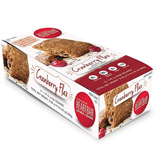 Corazonas Heartbar Oatmeal Square, Cranberry Flax, 1.76 Ounce P