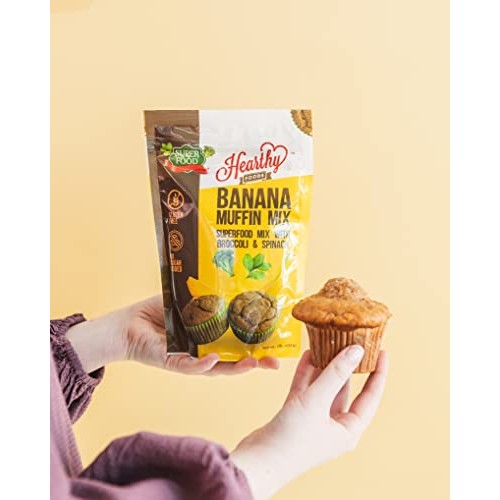 Hearthy Foods Banana Muffin Gluten-Free Mix - Contains Superfood...