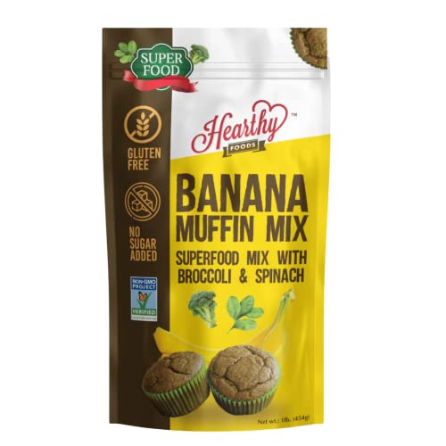 Hearthy Foods Banana Muffin Gluten-Free Mix - Contains Superfood...