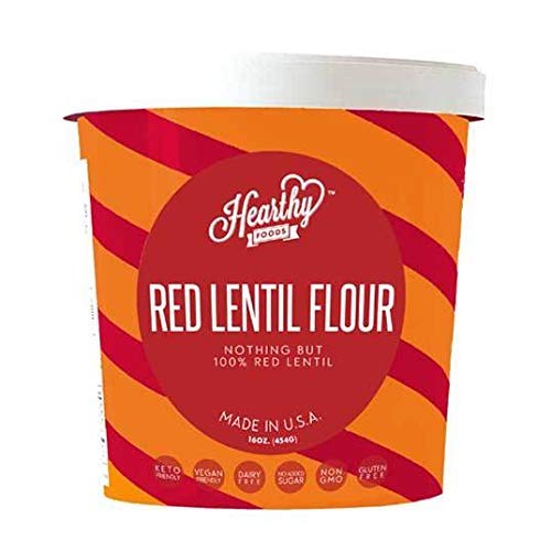 Hearthy Foods Delicious Red Lentil Flour, Gluten Free, Non-Gmo,