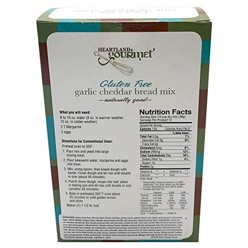 Heartland Gourmet Gluten Free Garlic Cheddar Bread Mix - Works I