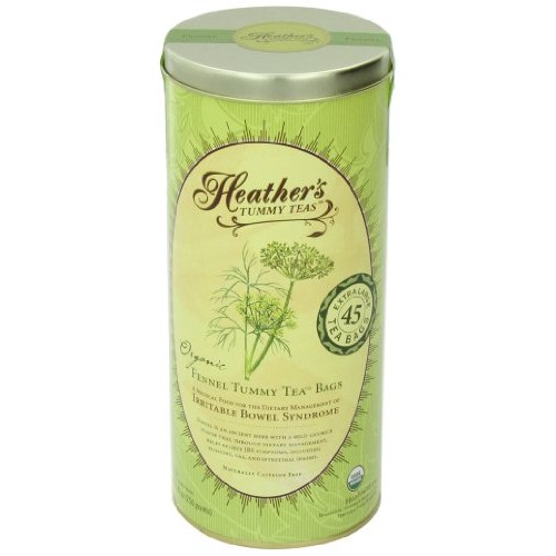 Heathers Tummy Teas Organic Fennel Tea For Ibs, 45 Jumbo Teabags