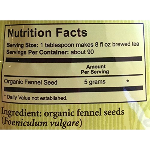 Heathers Tummy Teas Organic Fennel Tea For Ibs, 16 Ounce Loose