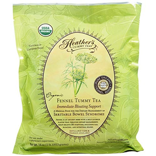 Heathers Tummy Teas Organic Fennel Tea For Ibs, 16 Ounce Loose