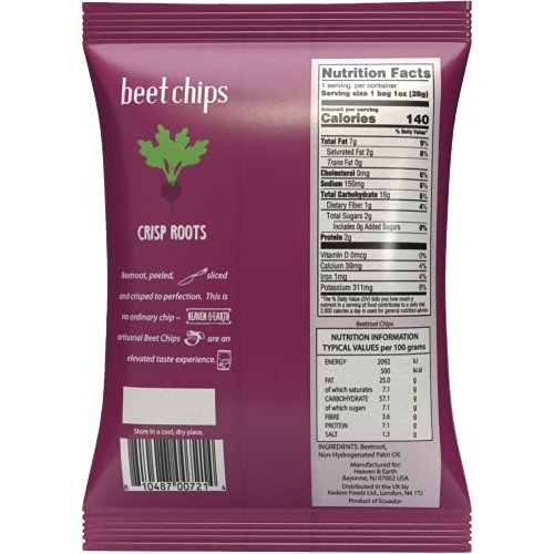 Heaven & Earth Beet Chips 1oz 6 Pack Crisp and Delicious | Glu...