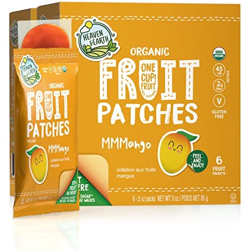 Heaven & Earth Organic Mango Fruit Patches, 3oz 2 Boxes of 6 Pa...