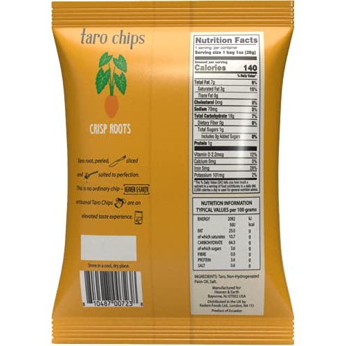 Heaven & Earth Taro Vegetable Chips 1oz 6 Pack