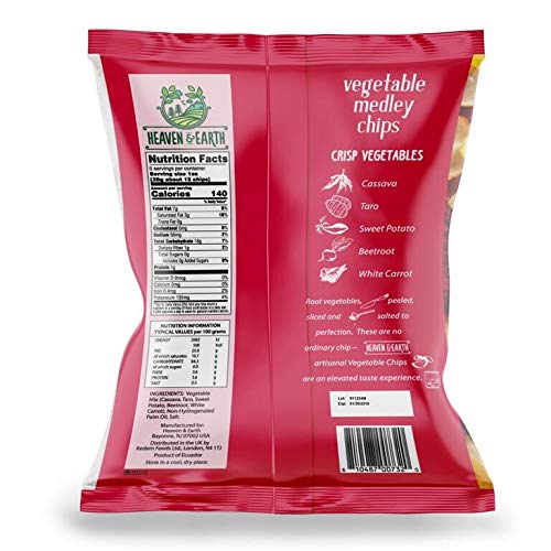 Heaven &Amp; Earth Veggie Chips, Vegetable Medley Chips, 5Oz 2 Pack