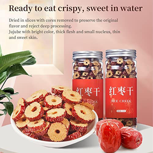Dried Red Dates, Pitted Red Jujube Slices 5.6oz/160g Sweet Jujub...