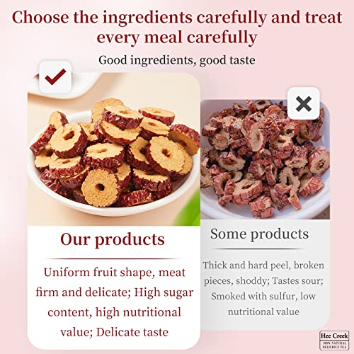 Dried Red Dates, Pitted Red Jujube Slices 5.6oz/160g Sweet Jujub...