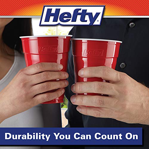 Hefty Party On Red Plastic Cups, 18 Ounce, 30 Cups