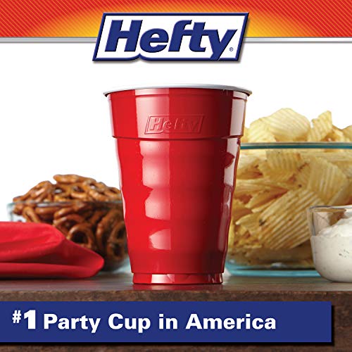 Hefty Party On Red Plastic Cups, 18 Ounce, 50 Cups