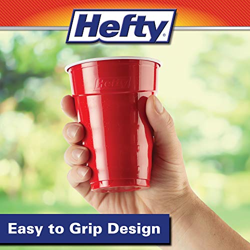 Hefty Party On Red Plastic Cups, 18 Ounce, 50 Cups