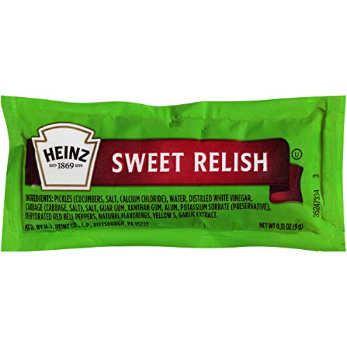Heinz Sweet Relish Single Serve 0.3 Oz Packets, Pack Of 200