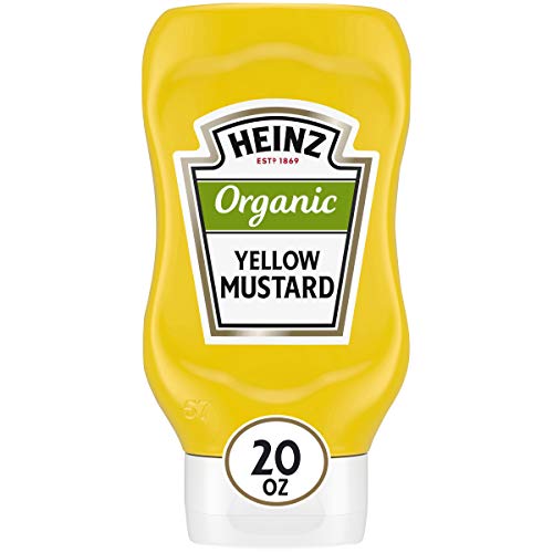 Heinz Organic Yellow Mustard 20 Oz Bottles, Pack Of 6