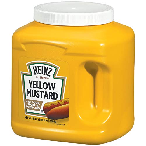 Heinz Bulk Yellow Mustard Jug 104 Oz Containers, Pack Of 6
