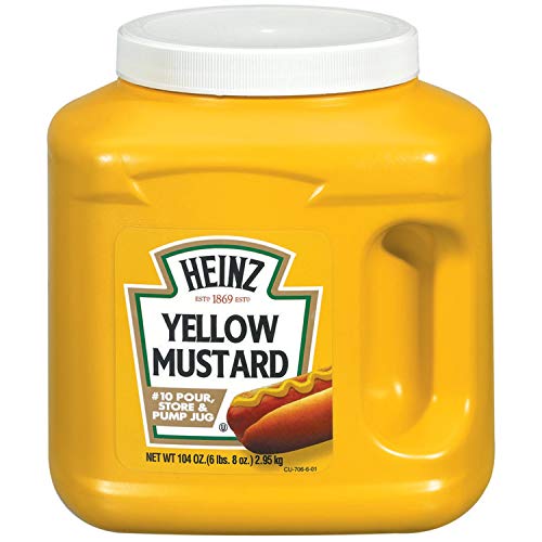 Heinz Bulk Yellow Mustard Jug 104 Oz Containers, Pack Of 6