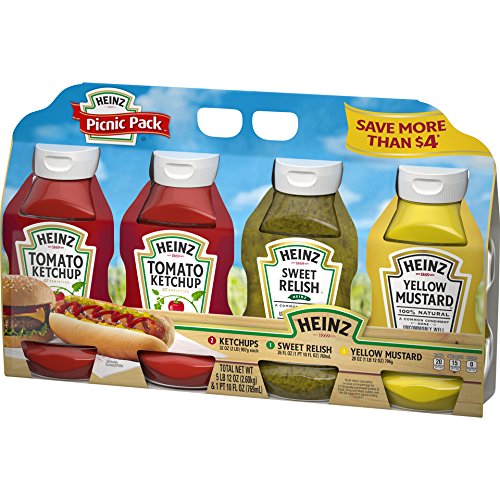 Heinz Ketchup, Mustard, And Sweet Relish Picnic Pack, 4 Pack