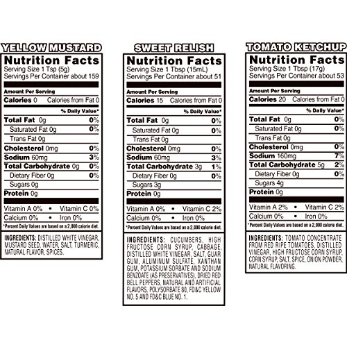 Heinz Ketchup, Mustard, And Sweet Relish Picnic Pack, 4 Pack