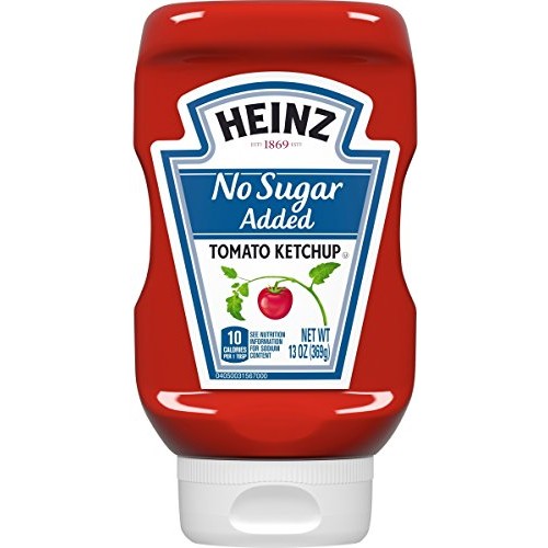 Heinz Ketchup, No Sugar Added, 13 Fl. Oz. Squeeze Bottle Pack O