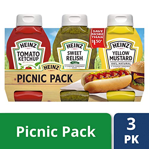 Heinz Ketchup, Sweet Relish &Amp; Yellow Mustard Variety Pack 3 Bot
