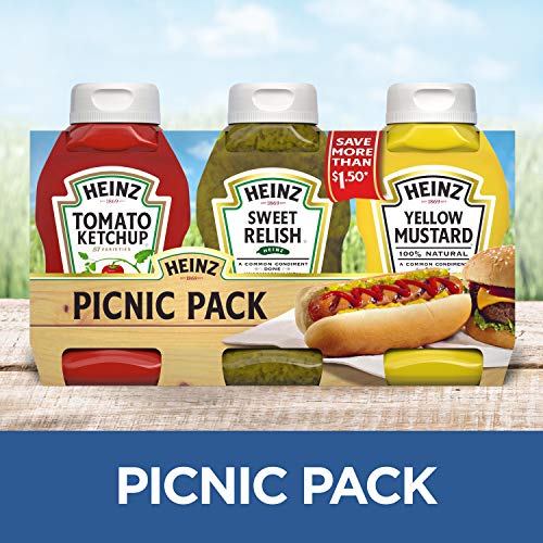 Heinz Ketchup, Sweet Relish &Amp; Yellow Mustard Variety Pack 3 Bot
