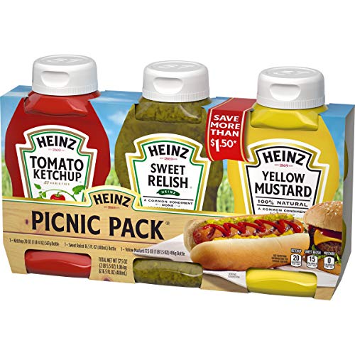Heinz Ketchup, Sweet Relish &Amp; Yellow Mustard Variety Pack 3 Bot